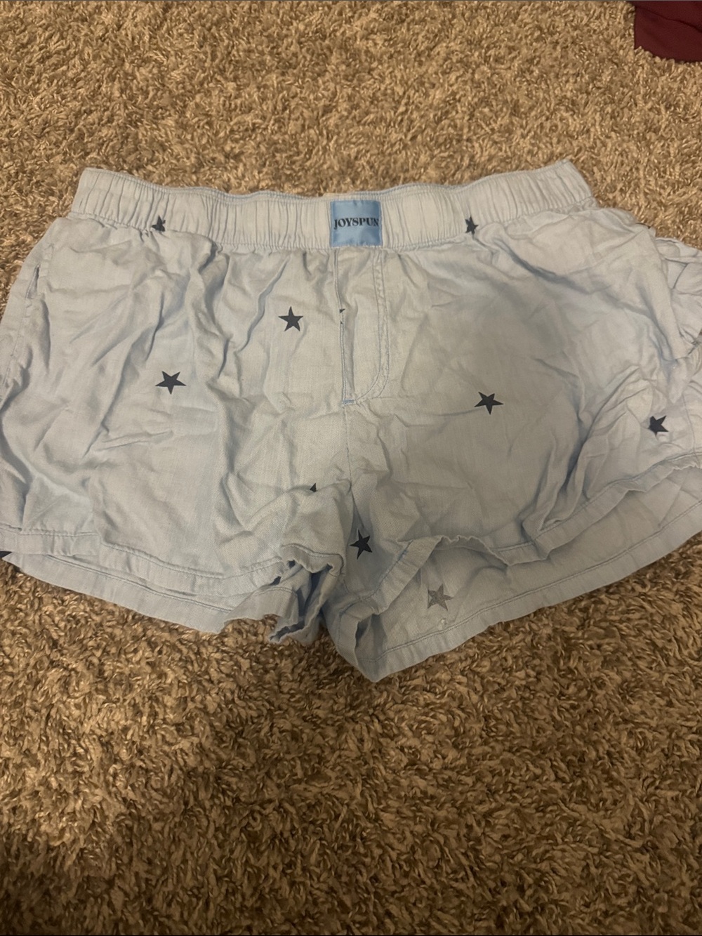 Joyspun Women's Light Blue Star-Print Lounge Shorts